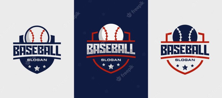 Baseball team emblem logo design vector illustration