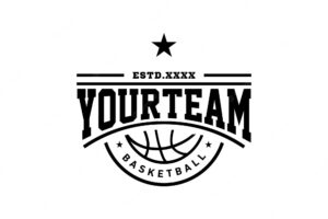 Basketball badge logo design vector illustration