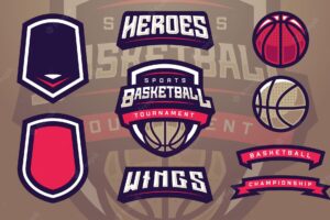 Basketball club logo template creator for sports team