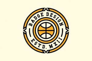 Basketball sport team badge logo design