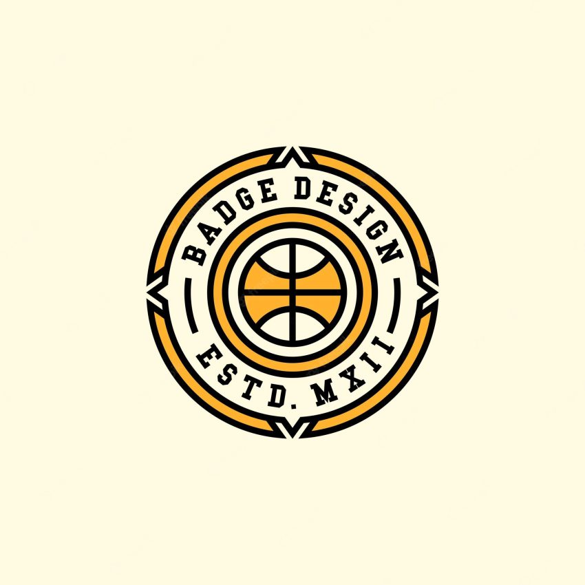 Basketball sport team badge logo design