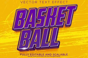 Basketball sport text effect editable team and poster text style