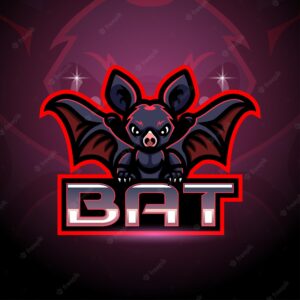 Bat esport logo mascot design