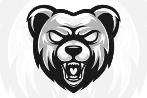 Bear head vector illustration logo.