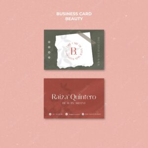 Beauty business card template design