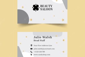 Beauty salon horizontal business card