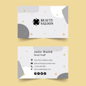 Beauty salon horizontal business card