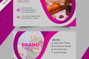 Beauty and spa salon business card template design in vector