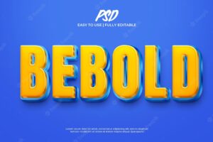 Bebold blue 3d text effect