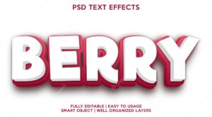 Berry text effect template