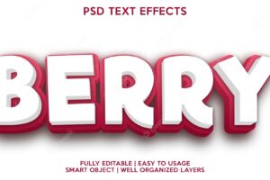 Berry text effect template