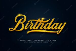 Birthday 3d text style effect