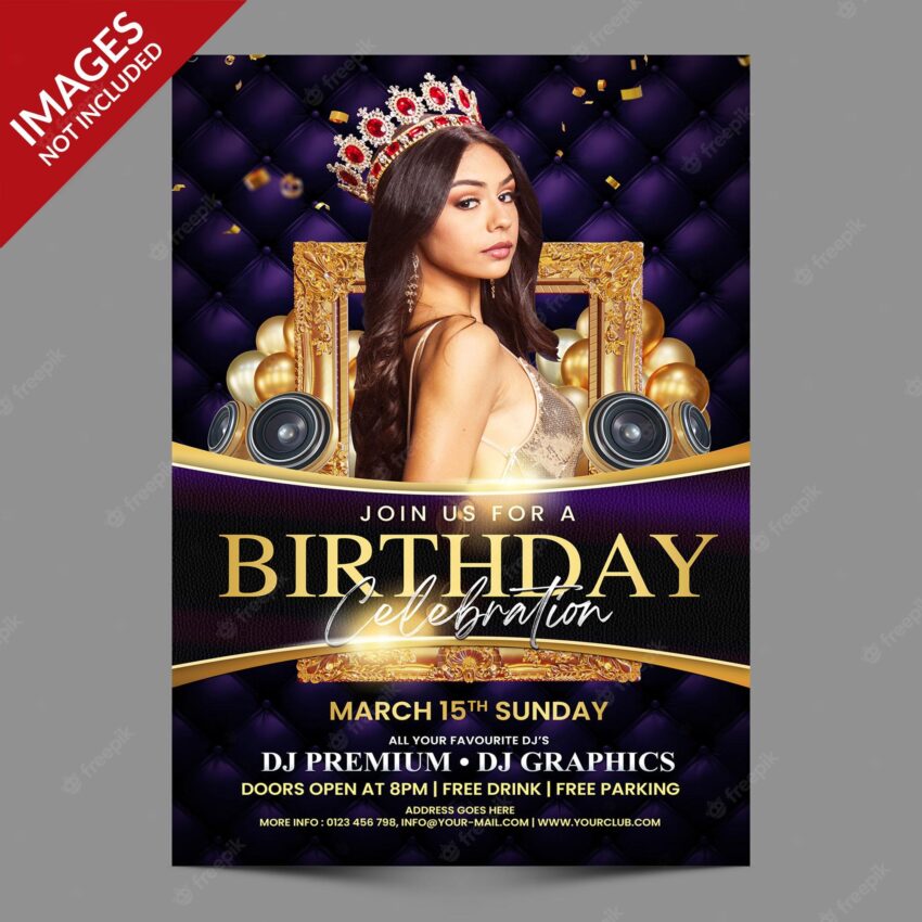 Birthday celebration party for flyer or social media invitation