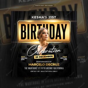 Birthday celebration party flyer social media post and instagram web banner