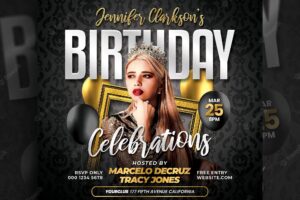 Birthday celebration party flyer social media post and web banner
