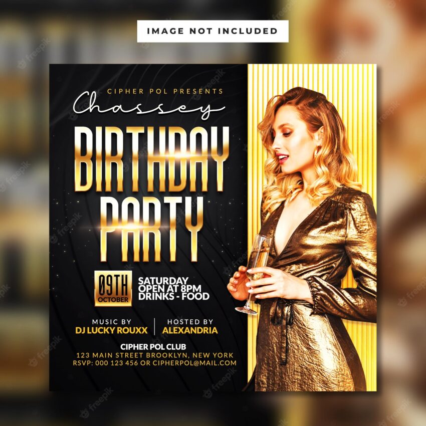 Birthday club party flyer template
