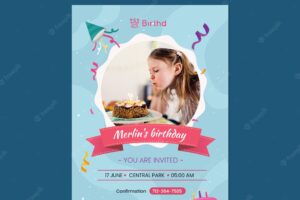 Birthday invitation flyer template