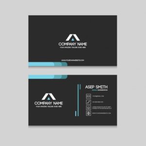 Black and blue business card