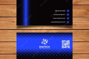 Black and blue corporate card with lights