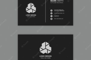 Black business card free vector template card