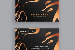 Black and copper business card design