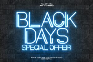Black friday neon text effect
