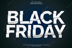 Black friday sliced  text effect