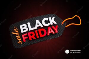 Black friday tag icon isolated 3d render illustration