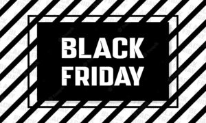 Black friday text banner with black diagonal lines background vector eps 10