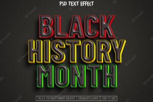 Black history month editable text effect