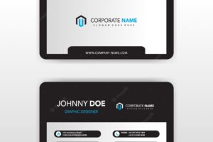 Black horizontal corporate card