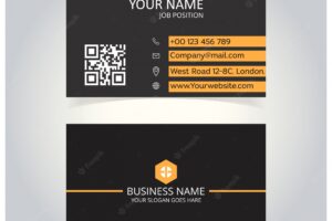 Black and orange business card template