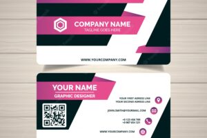 Black and pink business card
