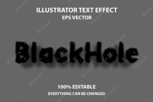 Blackhole editable text effect