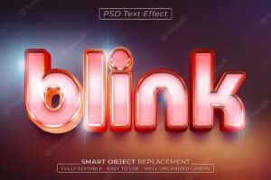 Blink custom text effect 3d style