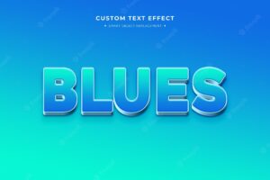 Blue 3d text effect