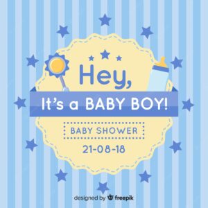 Blue baby shower design for boy