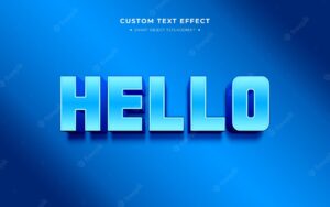 Blue bold 3d text style effect