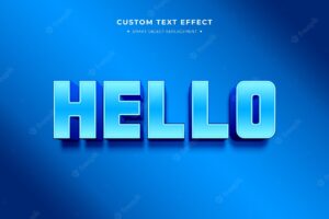 Blue bold 3d text style effect