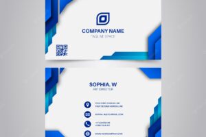 Blue business card with abstract logo