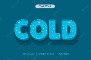 Blue cold snow  text style effect