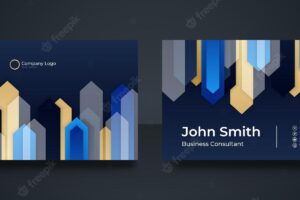 Blue modern creative business card and name card, horizontal simple clean template vector design, layout in rectangle size
