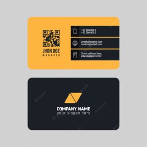 Blue and orange business card