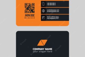 Blue and orange business card