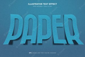 Blue paper text effect editable font