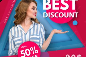 Blue and pink fashion sale poster