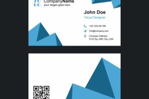 Blue shapes business card