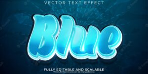 Blue text effect editable rainbow and colored text style