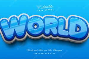Blue world 3d bold text effect