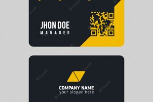 Blue and yellow business card